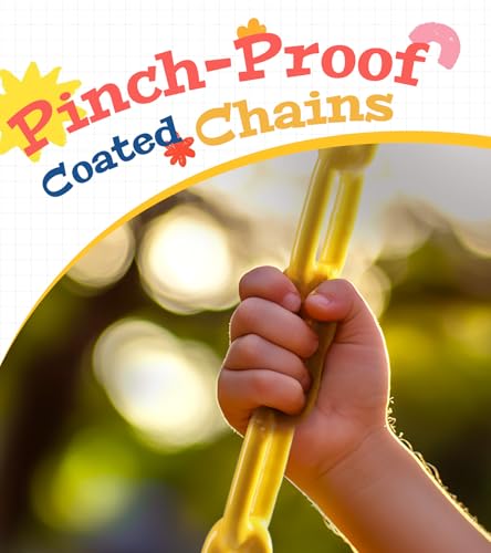 High Back Full Bucket, Toddler Swing with Coated Chains & Triangle Dip Pinch Protection for Safety, Baby Swing Outdoor with Locking Buckles, Toddler Bucket Swing for Backyard, Playground, Blue