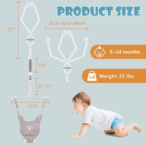Baby Jumper, Baby Doorway Jumper with Adjustable Strap, Protable Baby Jumpers and Bouncers, Easy to Assemble, Baby Bouncer Jumper with Water Mat
