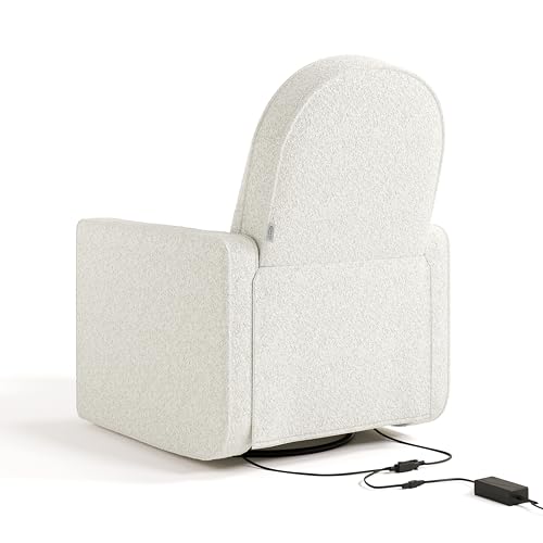Graco Olivia Premium Nursery Power Recliner Swivel Glider, Smaller Profile for Smaller Rooms, Oeko-TEX 100 Certified, Upholstered Glider, USB Charging Port, Durable Metal Base – (Ivory Boucle)