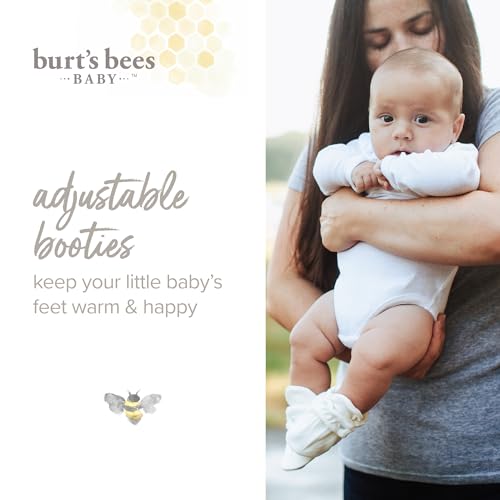 Burt's Bees Baby Unisex 100% Organic Cotton, Adjustable Booties