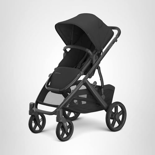 UPPAbaby Vista V3 Convertible Single-to-Double Stroller for Baby & Toddler, 30+ Configurations, Car Seat Compatible, All-Wheel Suspension, XL Basket – Jake (Charcoal/Carbon Frame)