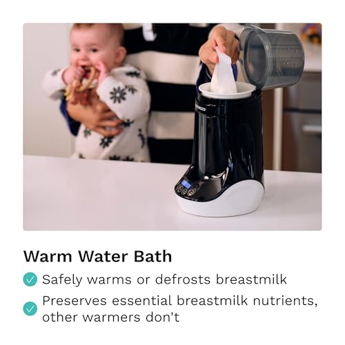 Baby Brezza Fast Baby Bottle Warmer - Baby Milk + Breastmilk Warmer Defroster – 2 Unique Temperatures for Breastmilk + Formula - Universal Fit for All Bottles, Bags + Jars