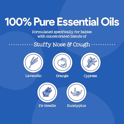 Oilogic Stuffy Nose and Cough Vapor Bath Relief for Babies & Toddlers, Essential Oil Breathe Blend - Pediatrician & Dermatologist Tested Formula Naturally Soothes with Essential Oils- 266ml (9 fl oz)
