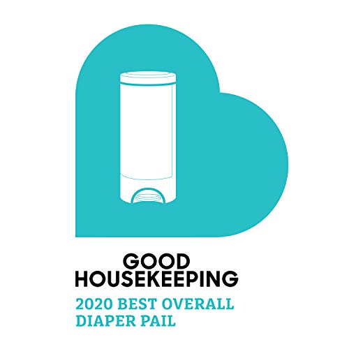 Munchkin® STEP™ Diaper Pail Powered by Arm & Hammer, #1 in Odor Control, Award-Winning, Includes 21 Snap, Seal & Toss™ Bags, 1 Starter Refill Ring, and 1 PUCK™ Baking Soda Cartridge