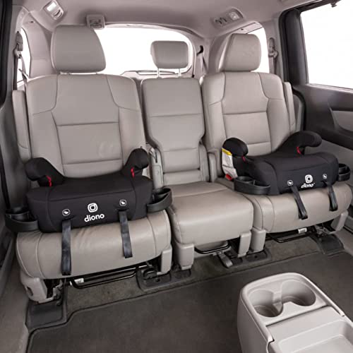 Diono Solana 2 XL Pack of 2 2022, Dual Latch Connectors, Lightweight Backless Belt-Positioning Booster Car Seat, 8 Years 1 Booster Seat, Black