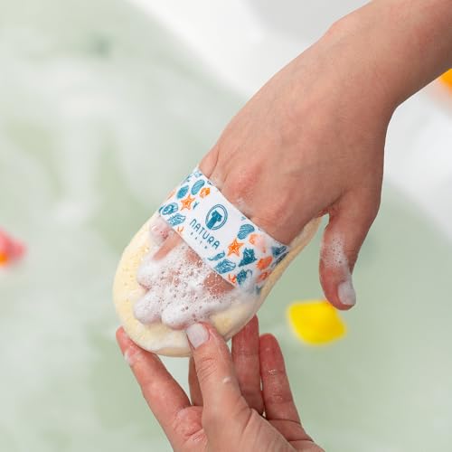 Hypoallergenic Natural Baby Sponge & Wash Cloth Set for Bath — Ultra-Soft, Gentle, Safe for Newborns, Infants & Sensitive Skin