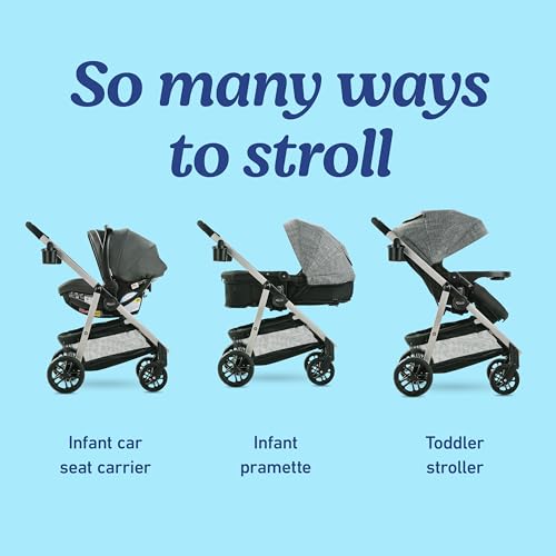 Graco Modes Pramette Stroller, 3-in-1 Baby Stroller, 3 Modes: Infant Car Seat Carrier (Car Seat Not Included), Infant Pramette, and Toddler Stroller, Reversible Seat, One-Hand Fold, Pierce