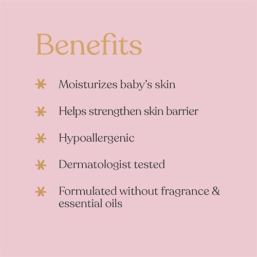 ELLAOLA Soothing Baby Lotion for Dry, Eczema Prone & Sensitive Skin with Jojoba Oil + Squalane - Moisturizing, Nourishing Lotion for Newborns, Babies & Kids, Fragrance Free | 7.8 fl. oz.
