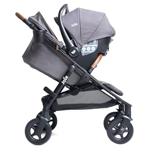 Joie Baby, Caraway Whirl Stroller & Mint Latch Car Seat - Baseless Car Seat & 360 Degree Wheel Travel System (Thunder)