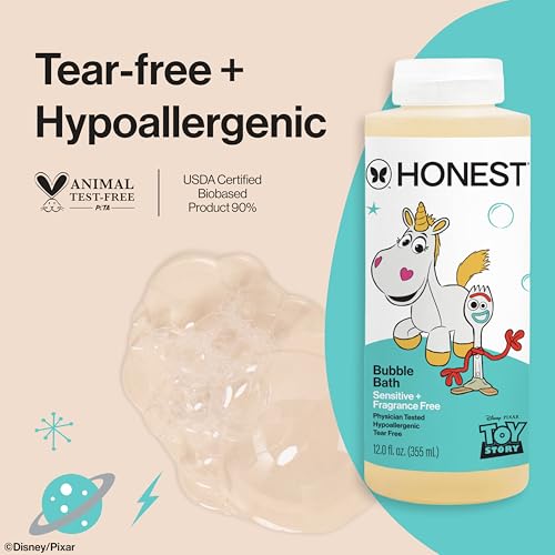 The Honest Company Foaming Bubble Bath, Gentle on Skin, Dermatologist Tested, Tear Free, Hypoallergenic, Disney and Pixar's Toy Story, Sensitive Fragrance Free