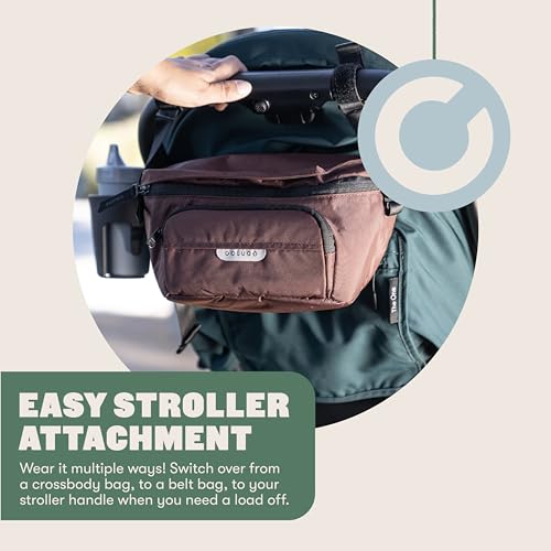 Colugo On-The-Go Stroller Organizer Insert with Zipper, Caddy with Cup Holder, Stroller Accessories for Parents specially designed to fit to your stroller with Non Slip Straps (Olive)