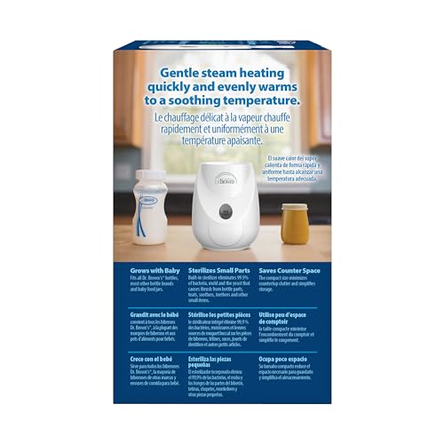 Dr. Brown's Insta-Feed Baby Bottle Warmer and Sterilizer for Baby Bottles and Baby Food Jars, BPA-Free Plastic