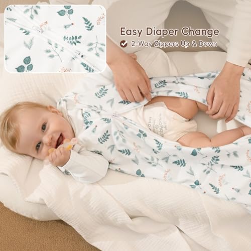 david's kids 3 Pack Warm Micro Fleece Baby Sleep Sack 0-6 Months, Soft Baby Wearable Blankets with 2-Way Zipper, Comfy Winter Sleeping Bags for Infant Newborn Boys Girls, Small Size, Animal Forest