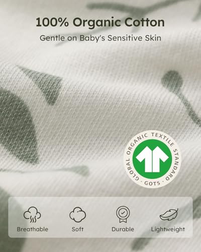 Yoofoss Baby Sleep Sack 6-12 Months Wearable Blanket for Babies 100% Organic Cotton 2-Way Zipper TOG 0.5 Toddler Sleeping Sack 3 Pack, Soft Lightweight Sleep Sacks