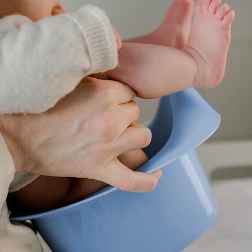 Kindsgut Elimination Communication Baby Potty – Ergonomic Infant Potty for Babies, Easy-Clean EC Potty with Splash Guard, Includes Printed EC Beginner Guide, Designed in Germany, Pigeon Blue