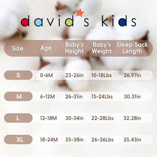 david's kids 3 Pack Warm Micro Fleece Baby Sleep Sack 0-6 Months, Soft Baby Wearable Blankets with 2-Way Zipper, Comfy Winter Sleeping Bags for Infant Newborn Boys Girls, Small Size, Animal Forest