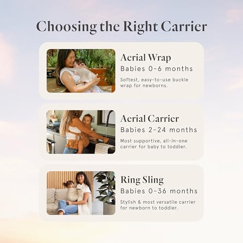 WildBird - Aerial Buckle Wrap - 0-6 Months - Standard (XS-XL) Sparrow - Newborn Baby Carrier - Front Carry - Soft Fabric, Straps, Head Support, Padded Waist Belt - Baby Essentials - New Mom Gifts