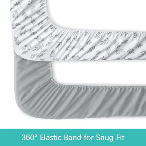 Baby Bassinet Sheets 4 Pack Fit for Chicco LullaGo, Graco Sense2Snooze and Delta Children Baby Bassinet, Ultra Soft & Skin-Friendly, Grey