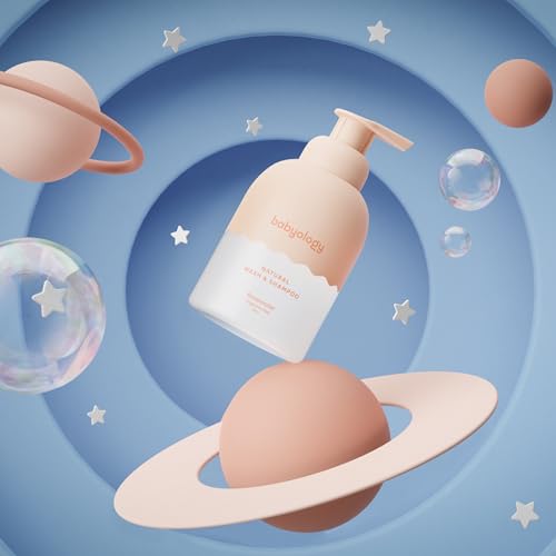 Babyology All Natural Baby Wash and Shampoo - 100% Edible Ingredients - with Organic Rose Water (Unscented) - 13,52 FL OZ - Good for Sensitive Skin - Non Toxic - Tear Free (Scents & Packs Vary)
