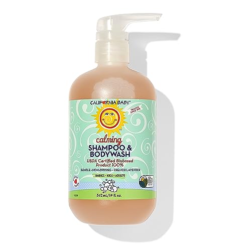 California Baby Calming Baby Shampoo + Baby Wash | 100% Plant-Based | Lavender Body Wash For Sensitive Skin | Hypoallergenic | 562 mL / 19 oz.