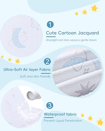 VRSHOAT Trifold Pack and Play Mattress 38"x26", Double-Layer Pack N Play Mattresses for Baby Toddler with Waterproof Washable Breathable Cover, Portable Mini Crib Mattress for Playpen