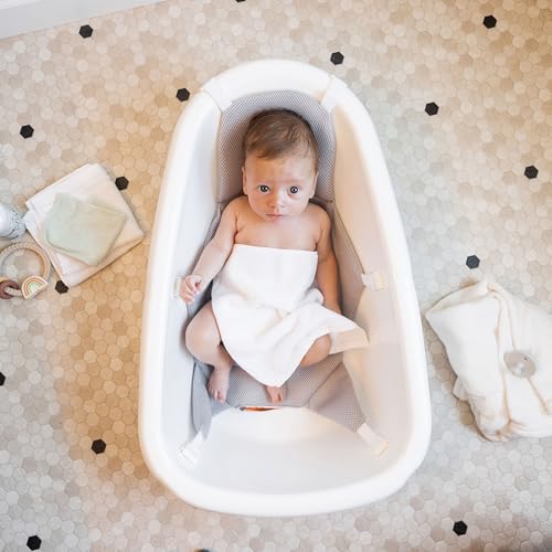 Regalo Baby Basics 3-in-1 Grow with Me Baby Bathtub with Foam Padded Air Mesh Sling, Adjustable Infant Bath Tub for Newborn to Toddler, Baby Bath Seat Support, Easy Clean with Drying Hook