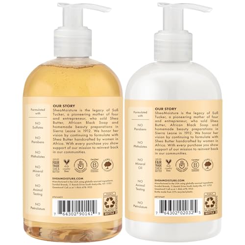 SheaMoisture Baby Body Wash & Shampoo + Curls & Coils Conditioner, 13 Oz Ea