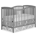 Dream On Me Chelsea 5-in-1 Convertible Full-Size Baby Crib in Steel Grey, GreenGuard Gold & BSA, Pinewood, 4 Mattress Heights, Converts to Toddler, Day & Full-Size Bed, Modern Classic Nursery