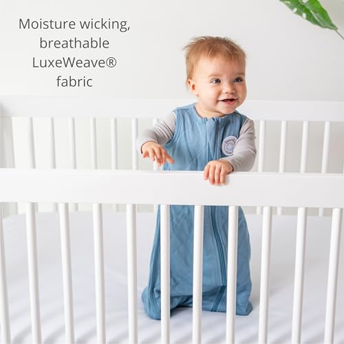 Dreamland Baby Lightweight Bamboo Viscose Sleep Sack (6-12 Months). 1.0 TOG Ultra Soft Blanket w/ 2-Way Zipper. 95% Viscose, 5% Spandex (Ocean). Mom-Owned US Business, Premium Materials