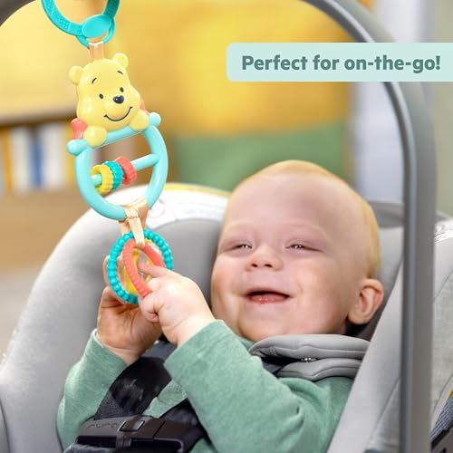 Bright Starts Disney Baby Winnie The Pooh Busy Bear Activity Toy, Unisex Stroller Toy, Newborns & Up