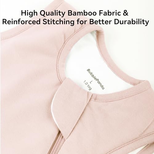 BubblePanda Rayon Made from Bamboo Sleep Sack 6-12 Months 1.0 Tog Soft Toddler Sleeping Sack for Babies 2-Way Zipper Baby Wearable Blanket