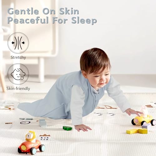 Wrrernsin Baby Sleep Sack 6-12 Months,100% Cotton TOG 0.5 Wearable Blanket for Boys and Girls, 3 Pack 2-Way Zipper Lightweight Sleeping Bags for Toddler Newborn Infant