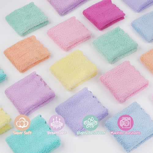 UNIMADE Baby Washcloths, 20 Pack Super Soft Microfiber Coral Fleece Wash Cloths, Extra Absorbent Baby Towels for Newborns, Infants and Toddlers, Gentle on Sensitive Skin for Face and Body - 7" × 9"
