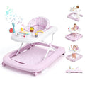Baby Walker with Wheels, 5-in-1 Foldable Push Walker for Baby Girls 6-12 Months, Baby Walker & Bouncer Combo, Adjustable Height, Music Light Infant Activity Center Bouncer Walker(Pink)