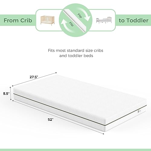 Dourxi Crib Mattress, Dual-Sided Comfort Baby and Toddler Bed Mattress