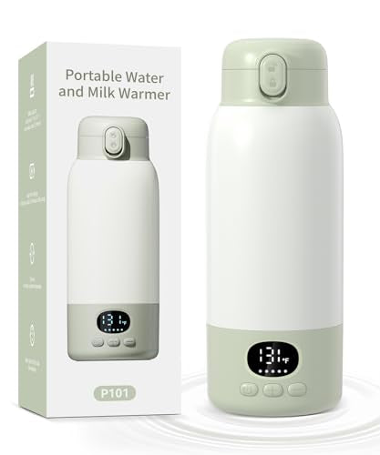 SORUTO Portable Bottle Warmer for Travel, 45W Fast Charging Milk Warmer with 17oz Large Capacity, Fast Heating Breast Milk Warmer, Long Battery Life, Precise Temp Control for Car, Outdoor