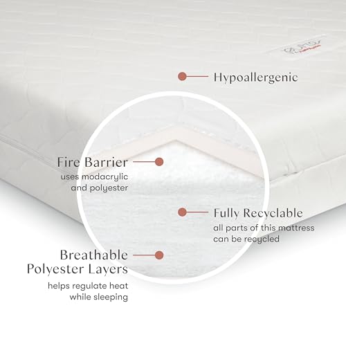 Babyletto Pure Core Crib Mattress, Hybrid Quilted Waterproof Cover, 2-Stage, Greenguard Gold Certified
