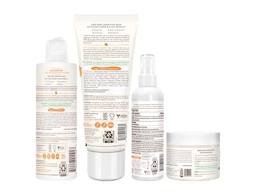 Babo Botanicals Baby Care Essentials Gift Set - Skincare, Bath & Diaper - For Delicate Skin, Fragrance-Free with Shea Butter, Includes Reusable Carry Pouch - Natural & Plant Based - 5 Items Set