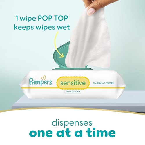 Pampers Sensitive Baby Wipes - Fragrance Free 56 Count, 1X