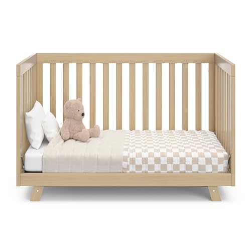 Storkcraft Beckett 3-in-1 Convertible Crib – GREENGUARD Gold Certified, Fits Standard Crib Mattress, Converts to Toddler Bed and Daybed, 4 Mattress Heights, Grow-with-Me Design (Driftwood)