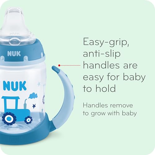 NUK Fun Grips Hard Spout Sippy Cup, 10 oz. | Easy to Hold, BPA Free, Spill Proof Toddler Cup, 4pk