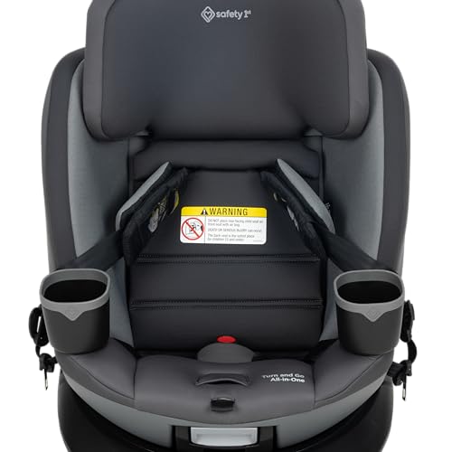 Safety 1st Turn and Go 360 ST 360 Rotating Car Seat, SafetySwivel, SecureTech Installation, All-in-One Convertible Car Seat, 3-in-1 Rear-Facing, Forward-Facing, Booster, 5-100 lbs, Siberian Caviar