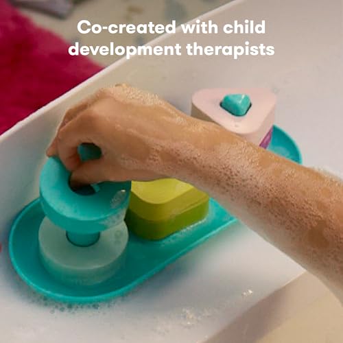 Frida Baby Sort + Solve Bath Puzzle Bath Toy, Matching + Sorting Bath Toys for Toddlers, Play with Purpose, Develop Fine Motor Skills, Sequencing, Problem Solving, Count, Learn Shapes & Colors