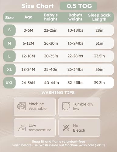Yoofoss Baby Sleep Sack 6-12 Months Wearable Blanket for Babies 100% Organic Cotton 2-Way Zipper TOG 0.5 Toddler Sleeping Sack 3 Pack, Soft Lightweight Sleep Sacks