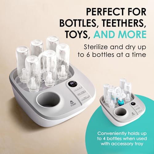 Lil' Jumbl 2-in-1 Baby Bottle Sterilizer & Warmer – Time-Saving Sterilizer & Dryer for Baby Bottles, Pacifiers, Pump Parts & Essentials – Features Precise Temperature Control Bottle Warmer