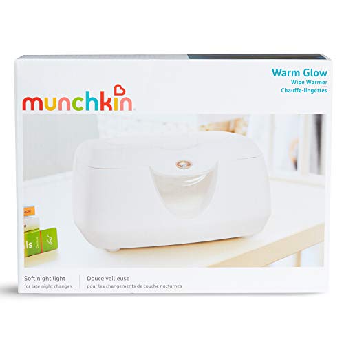 Munchkin Warm Glow Baby Wipe Warmer with Nightlight, Baby Wipes Warmer Dispenser for Newborn Diaper Changes, Holds 100 Wipes, White