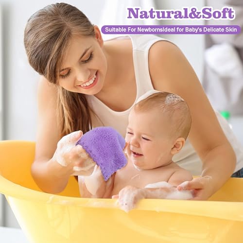 Puomue 24 Pack Baby Washcloths, Multicolor Microfiber Coral Fleece, 7" X 9", Ultra Soft and Absorbent Baby Washcloths for Newborns and Toddlers, Gentle for Sensitive Skin