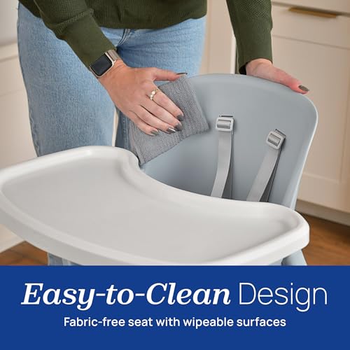 Chicco Zest 4-in-1 Folding High Chair, Feeding Chair, Toddler Chair and Youth Stool, Multi-Use Easy Clean High Chair, Seasalt/Grey
