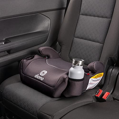 Diono Solana, No Latch, Pack of 2 Backless Booster Car Seats, Lightweight, Machine Washable Covers, Cup Holders, Black