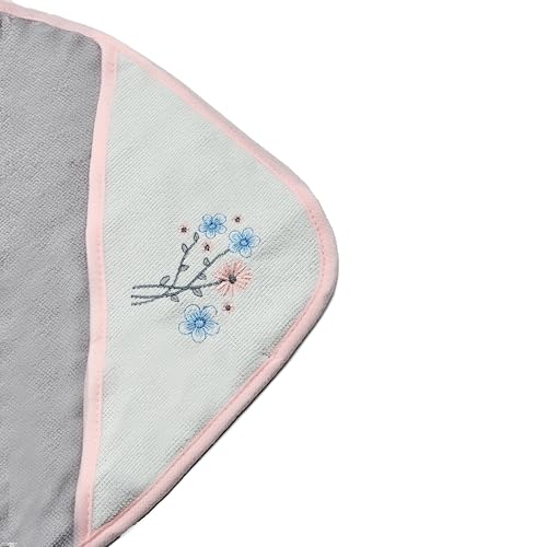 Buttons & Stitches Baby Girl 3 Pack Rolled/Carded Hooded Towels in Fresh Florals Print, GS71768